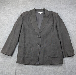 Aere Linen Blazer Womens 12 Natural Fiber Career Quiet Luxury Timeless Staple